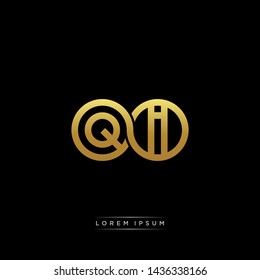 QI initial letter linked circle capital monogram logo modern template