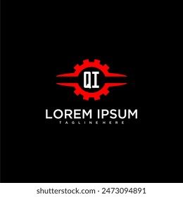 QI initial monogram for automotive logo design vector