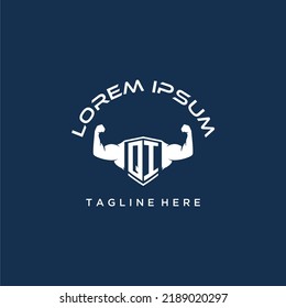 QI initial monogram for fitnes or gym logo with creative style design
