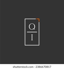 QI initial monogram logo for technology with square style design