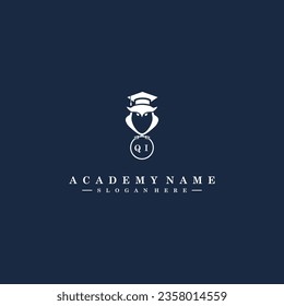 Iconos de arte y gráficos con el logotipo de la Academia QI