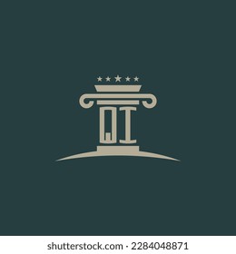 Plantilla de diseño vectorial del logotipo de la ley de justicia de la QI iniciales