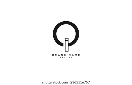 QI, IQ, Abstract initial monogram letter alphabet logo design