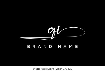 QI letter beauty handwriting vector logo. 