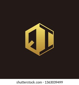 QI Logo Monogram with Negative space gold colors