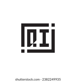 QI minimalist geometric symbol logo in high quality professional design that will print well across any print media