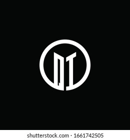 QI monogram logo isolated with a rotating circle