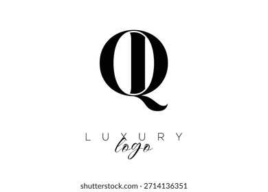 Logotipo de la tipografía del monograma de la letra de QI Serif para la identidad elegante de la marca de Premium