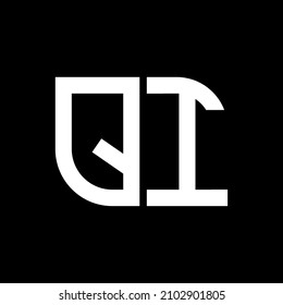 QI Unique abstract geometric vector logo design