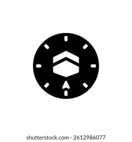 Qibla compass icon. Islamic direction finder