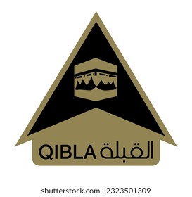 QIBLA DIRECTION SIGN VEKTORGRAFIK, Arabische Übersetzung - Qibla , AL QIBLA, QEBLAH ICON, QIBLA MARK , Qibleh, Kiblah, Kibla SIGN ISOLAT, MUSLIM PRAYER DIRECTION SIGN VEKTOREPS