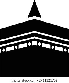 Qibla Richtung Vektorsymbol, ideal für muslimische Betleitung. abstrakte Moschee oder Gebetsmatte Pfeil Design Element für islamische App.