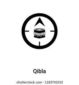 Qibla-Symbol, Vektorgrafik einzeln auf weißem Hintergrund, Logo-Konzept von Qibla auf transparentem Hintergrund, gefülltes schwarzes Symbol