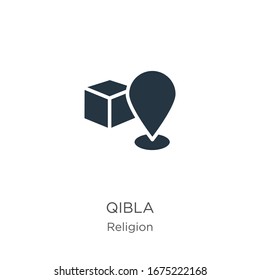 Vector de icono Qibla. Icono de moda de la qibla plana de la colección religiosa aislado en fondo blanco. La ilustración vectorial se puede utilizar para diseño gráfico web y móvil, logotipo, eps10