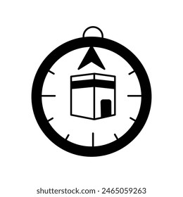 qibla icon with white background vector stock illustration