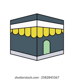 qibla icon with white background vector stock illustration