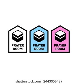 Qibla or Kiblah mark. It is used to indicate the direction of the Kaaba. Can also be used as a prayer room sign.