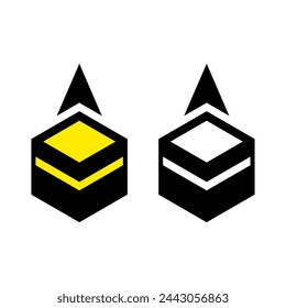 Qibla or Qibla mark. It is used to indicate the direction of the Kaaba. Can also be used as a prayer room sign.