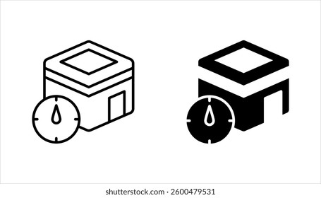 Qibla outline vector icon set. Thin line black qibla simple element religion concept, vector illustration on white background