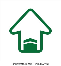 Qibla sign design. Qibla translation is the direction that should be faced when a Muslim prays. Vector Illustration.