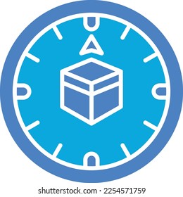 Qibla-Vektorsymbol. Kann für Druck-, Mobil- und Web-Anwendungen verwendet werden.
