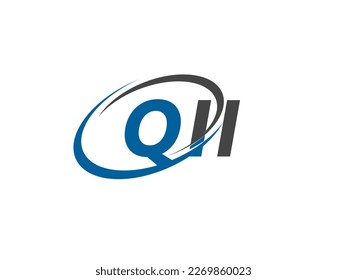 QII letter creative modern elegant swoosh logo design