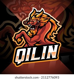 Qilin esport mascot logo design