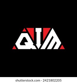 Logo-Design des QIM Dreiecksbuchstaben mit Dreiecksform. QIM Dreieck Logo Design Monogramm. QIM Dreieck Vektor Logo Vorlage mit roter Farbe. QIM dreieckiges Logo Einfach, elegant und luxuriös.