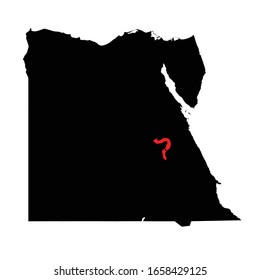Qina governorate highlighted on Egypt map Vector EPS 10