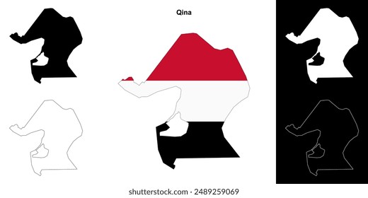 Qina Governorate Outline Map Set