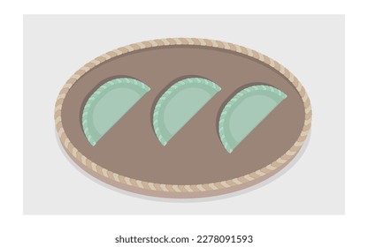 Qing Ming festival food collection isolated on white background. Illustration vector of food dishes for Tomb Sweeping day festival. Chinese Qingtuan, Tsingtuan dumpling, Taiwanese menu 