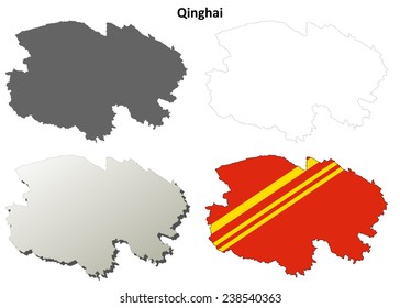 Qinghai blank outline map set