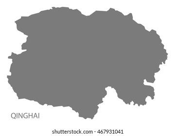 Qinghai China Map in grey