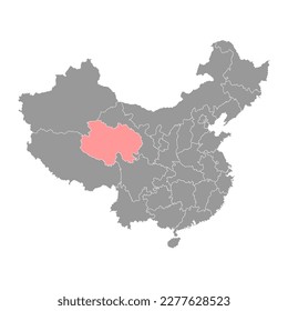 Qinghai province map, administrative divisions of China. Vector illustration.