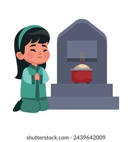 qingming chinese girl illustration vector
