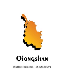 Qiongshan City of China map vector illustration, creative design template