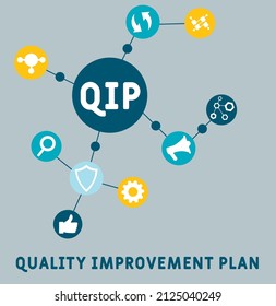 QIP - Quality Improvement Plan acronym. business concept background.  vector illustration concept with keywords and icons. lettering illustration with icons for web banner, flyer, landing pag