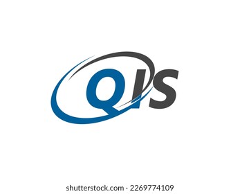 QIS letter creative modern elegant swoosh logo design