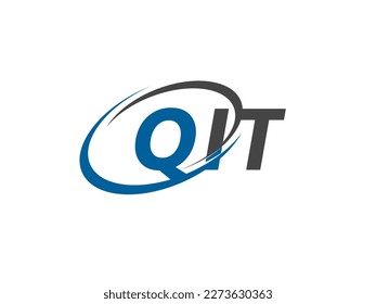 Letra QIT diseño creativo y elegante del logo de swoosh