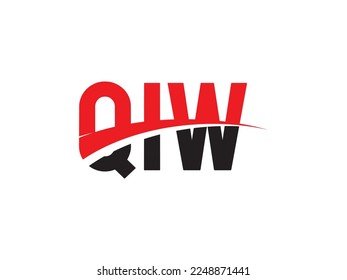 Letra QIW Ilustración del vector de diseño del logotipo inicial