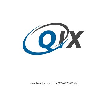 QIX letter creative modern elegant swoosh logo design