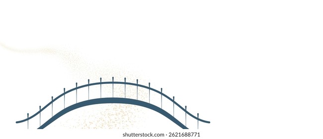 Qixi Festival magpie bridge in the sky, Milky Way, little stars on transparent background. Hand drawn style vector illustration. Traditional Chinese, Japanese holiday design. Seasonal festive elements