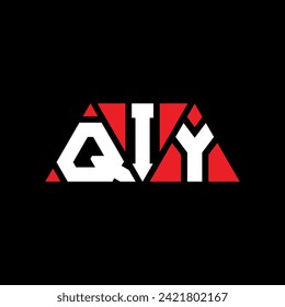 QIY triangle letter logo design with triangle shape. QIY triangle logo design monogram. QIY triangle vector logo template with red color. QIY triangular logo Simple, Elegant, and Luxurious design.