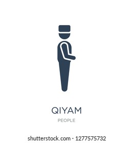 qiyam icon vector on white background, qiyam trendy filled icons from People collection, qiyam vector illustration