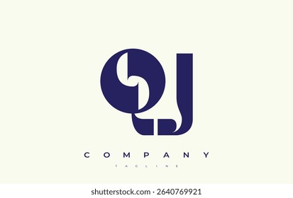 QJ Abstract Geometric Logo Design. Modern and elegant logo design with simplistic typography elements, showcasing branding excellence.