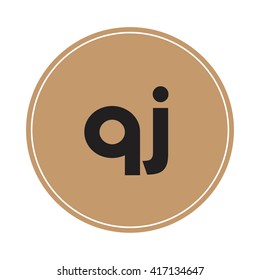 qj brown letters ,abstract background logo, design identity in circle, alphabet letter