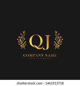 QJ Initial beauty floral logo template