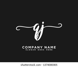 QJ Initial Handwriting Logo Vector
