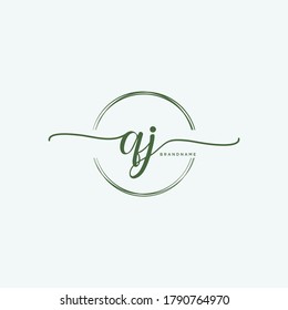 QJ Initial handwriting logo vector