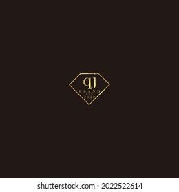 QJ Initial Logo Diamant Luxus Hochzeits-Illustration